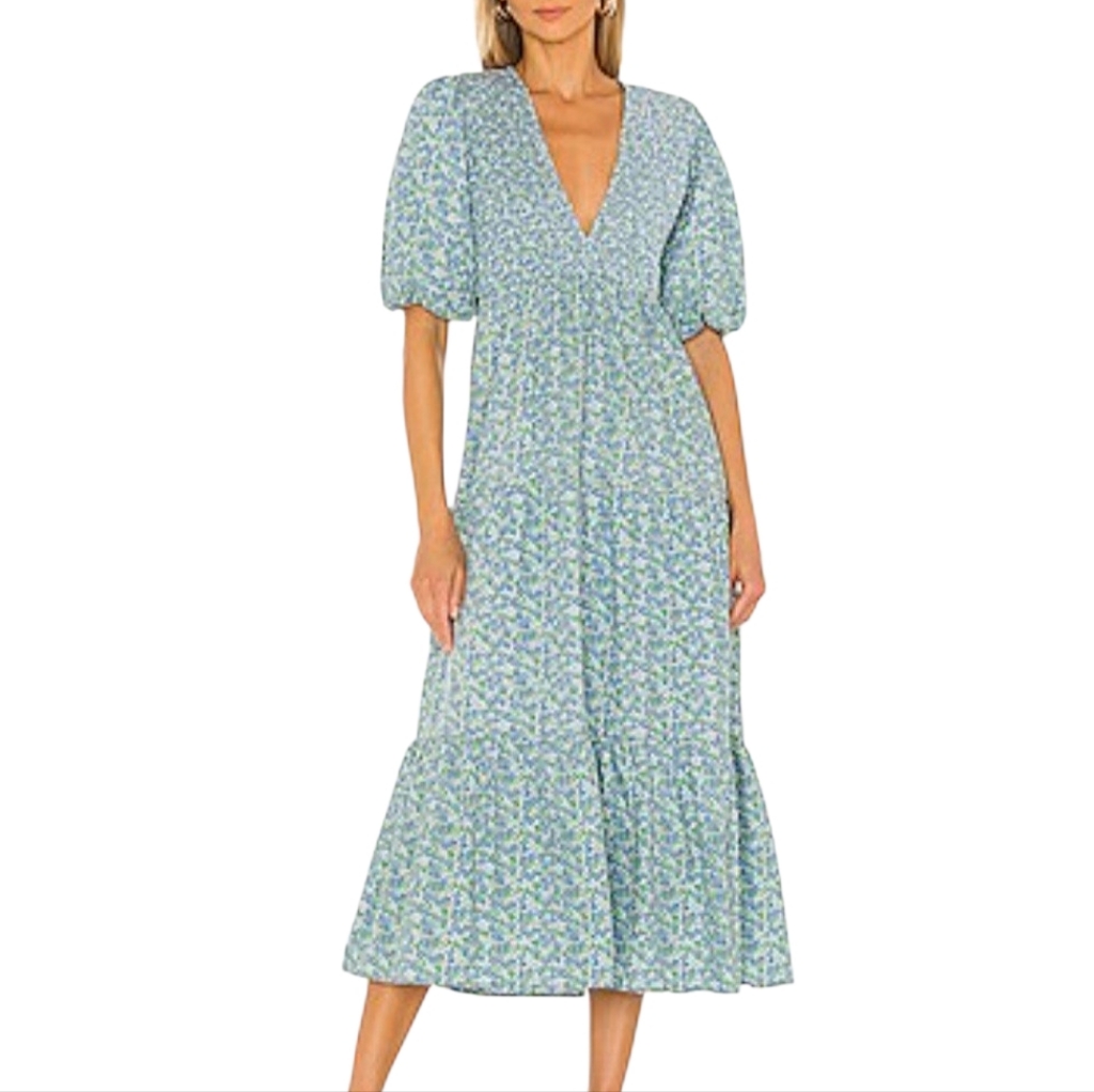 Faithfull The Brand Dress Size 8 Floral Milkmaid Cottagecore Fairy Wedding Guest
